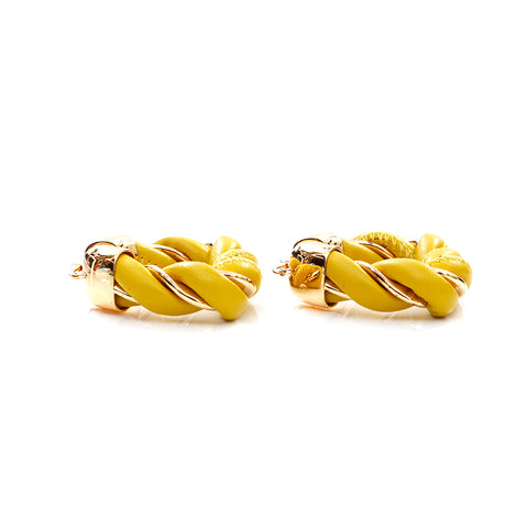 Bottega Veneta Bottegavenneta Leather 925 Gold Triangle Oreille jaune X Silver WS4363