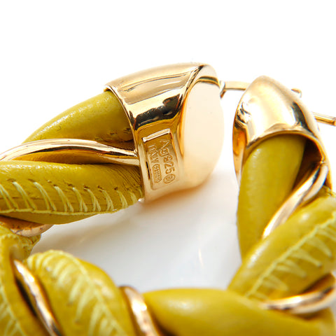 Bottega Veneta Bottegavenneta Leather 925 Gold Triangle Oreille jaune X Silver WS4363