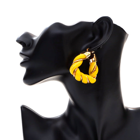 Bottega Veneta Bottegaveneta Leather 925 Gold Triangle Oreille jaune x argent WS4364