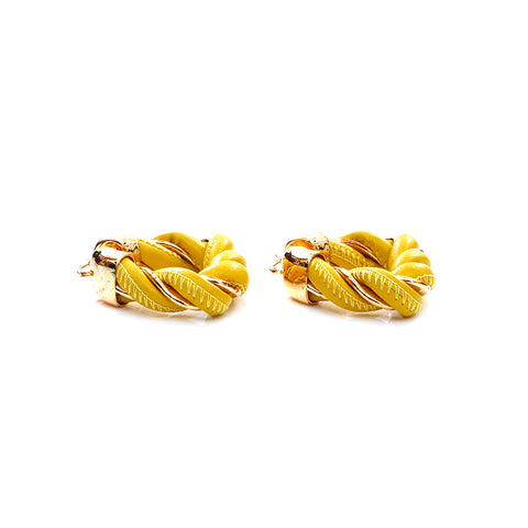 Bottega Veneta Bottegaveneta Leather 925 Gold Triangle Oreille jaune x argent WS4364