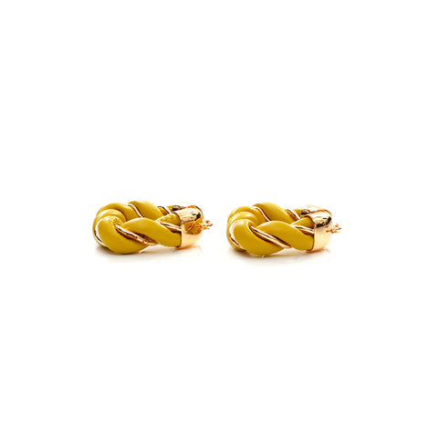 Bottega Veneta Bottegaveneta Leather 925 Gold Triangle Oreille jaune x argent WS4364