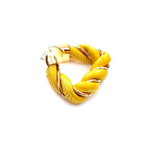 Bottega Veneta Bottegaveneta Leather 925 Gold Triangle Oreille jaune x argent WS4364