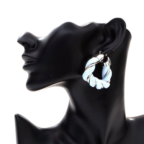 Bottega Veneta Bottegavenneta Leather 925 Boucles d'oreilles Triangle Silver Blue X Silver WS4369