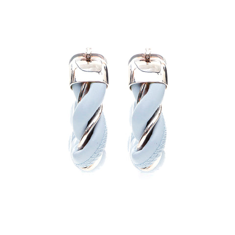 Bottega Veneta Bottegavenneta Leather 925 Boucles d'oreilles Triangle Silver Blue X Silver WS4369