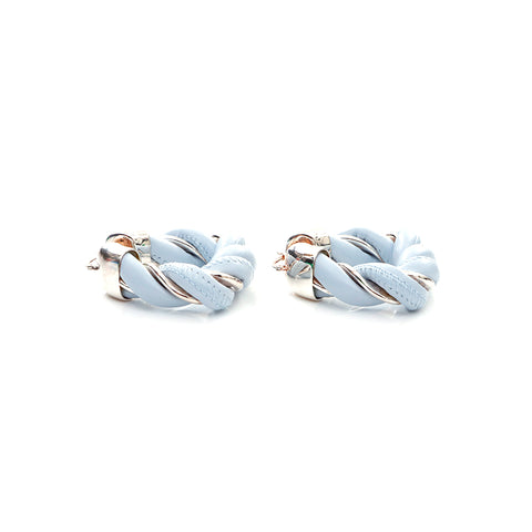 Bottega Veneta Bottegavenneta Leather 925 Boucles d'oreilles Triangle Silver Blue X Silver WS4369