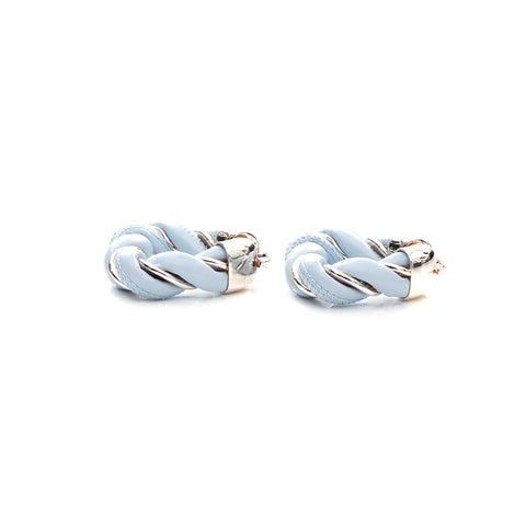 Bottega Veneta Bottegavenneta Leather 925 Boucles d'oreilles Triangle Silver Blue X Silver WS4369