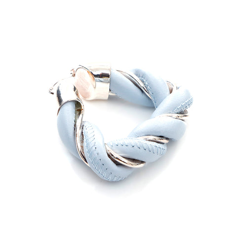 Bottega Veneta Bottegavenneta Leather 925 Boucles d'oreilles Triangle Silver Blue X Silver WS4369