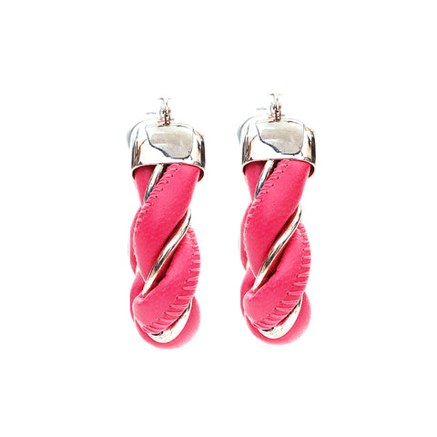 BOTTEGAVENETA Cuir 925 Gold Triangle Orees Boucles Pink X Gold WS4370