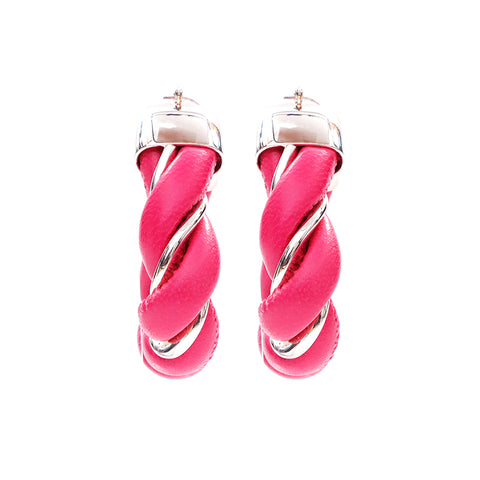 BOTTEGAVENETA Cuir 925 Boucles d'oreilles Triangle Gold Pink X Gold WS4371