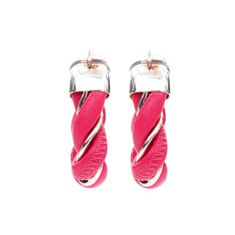 BOTTEGAVENETA Cuir 925 Boucles d'oreilles Triangle Gold Pink X Gold WS4371