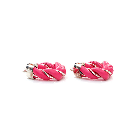 BOTTEGAVENETA Cuir 925 Boucles d'oreilles Triangle Gold Pink X Gold WS4371