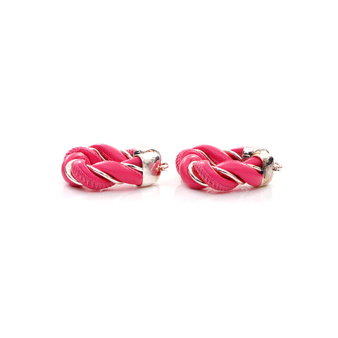 BOTTEGAVENETA Cuir 925 Boucles d'oreilles Triangle Gold Pink X Gold WS4371