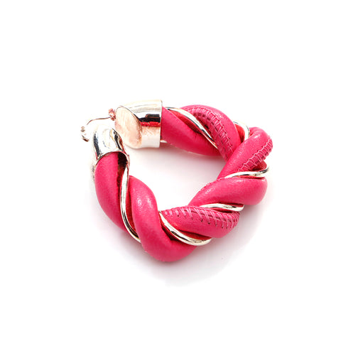 BOTTEGAVENETA Cuir 925 Boucles d'oreilles Triangle Gold Pink X Gold WS4371
