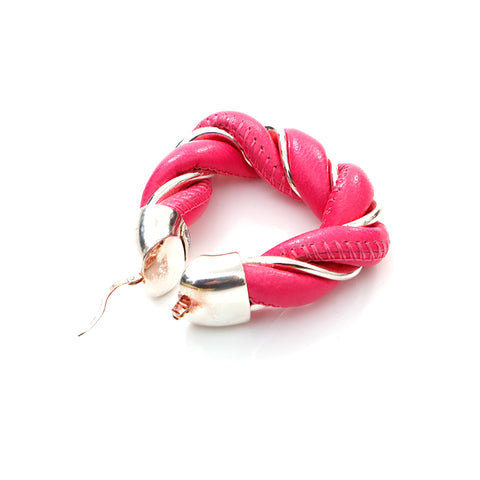 BOTTEGAVENETA Cuir 925 Boucles d'oreilles Triangle Gold Pink X Gold WS4371