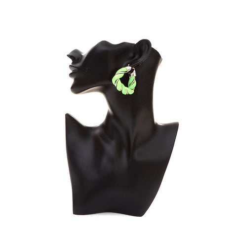 Bottega Veneta Bottegavenneta Leather 925 Triangle argent boucle d'oreille verte x argent WS4375