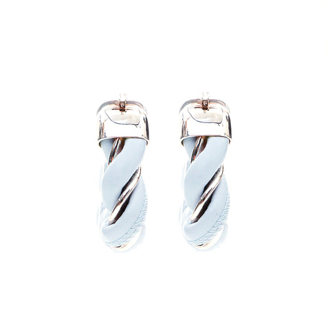 Bottega Veneta Bottegavenneta Leather 925 Boucles d'oreilles Triangle Silver Blue X Silver WS4379