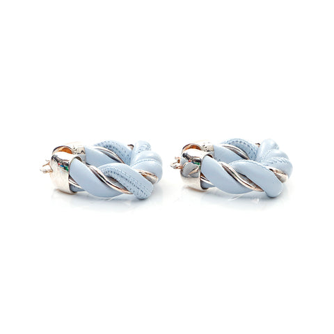 Bottega Veneta Bottegavenneta Leather 925 Boucles d'oreilles Triangle Silver Blue X Silver WS4379