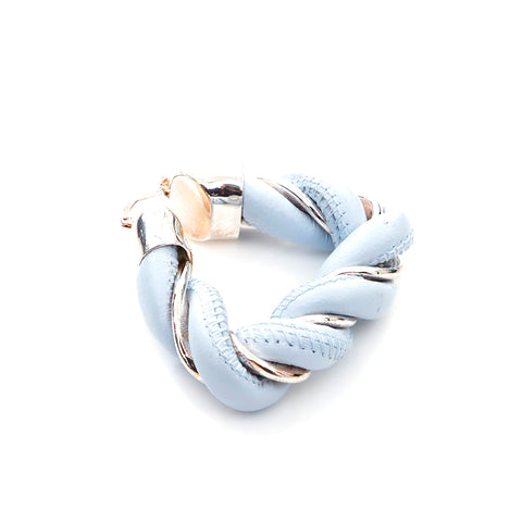 Bottega Veneta Bottegavenneta Leather 925 Boucles d'oreilles Triangle Silver Blue X Silver WS4379