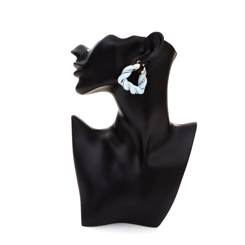 Bottegaveneta皮革925银三角耳环蓝色X银色WS4379