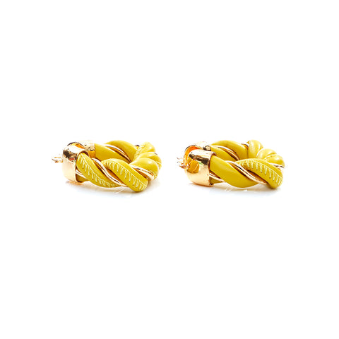 Bottega Veneta Bottegavenneta Leather 925 Gold Triangle Earge jaune x Gold WS4380