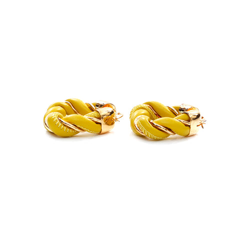 Bottega Veneta Bottegavenneta Leather 925 Gold Triangle Earge jaune x Gold WS4380