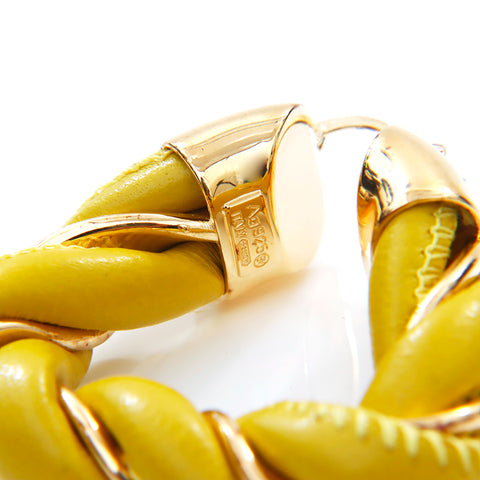 Bottega Veneta Bottegavenneta Leather 925 Gold Triangle Earge jaune x Gold WS4380