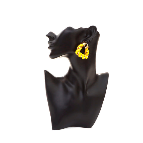 BOTTEGAVENETA Boucle d'oreille triangle en cuir doré 925 Jaune x or WS4380