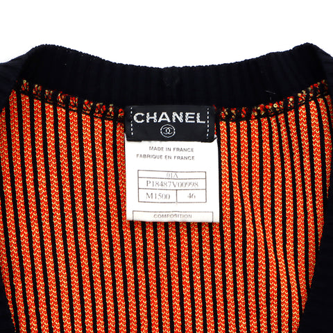 シャネル CHANEL ココマーク ニット01A カーディガン VINTAGE 中古 定番 ブラック WS4387