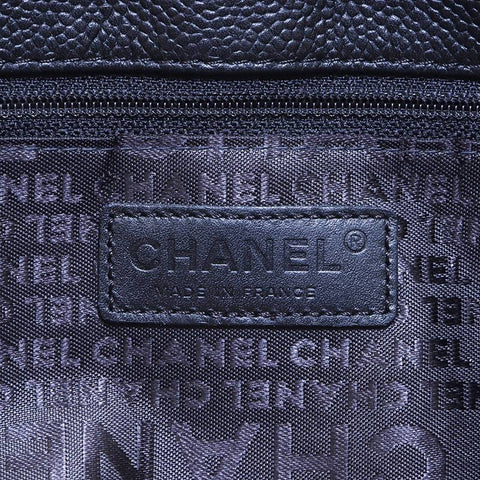 シャネル CHANEL チョコバー キャビア トートバッグ ブラック WS4396