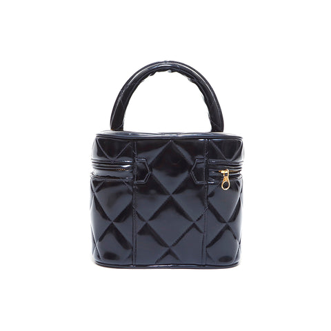 Chanel Chanel Coco Mark Eitelkeit Eipfel mit Spiegel Turnlock Handtasche Schwarz WS4411