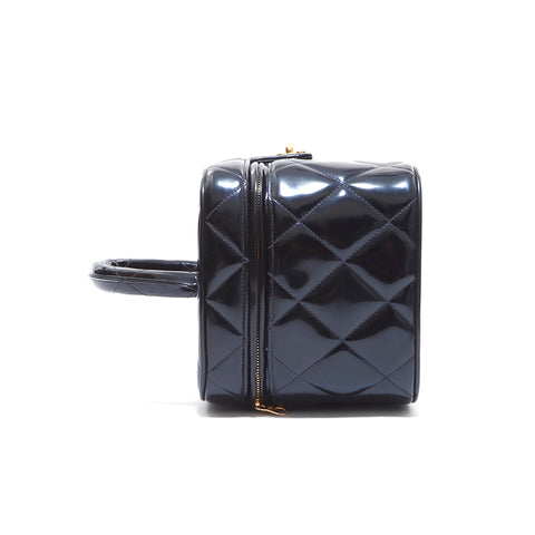 Chanel Chanel Coco Mark Eitelkeit Eipfel mit Spiegel Turnlock Handtasche Schwarz WS4411
