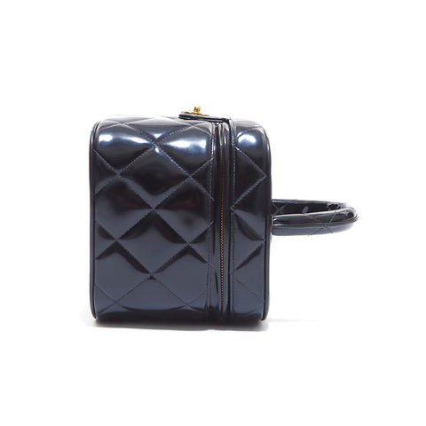 Chanel Chanel Coco Mark Eitelkeit Eipfel mit Spiegel Turnlock Handtasche Schwarz WS4411