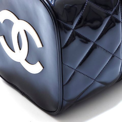 Chanel Chanel Coco Mark Eitelkeit Eipfel mit Spiegel Turnlock Handtasche Schwarz WS4411
