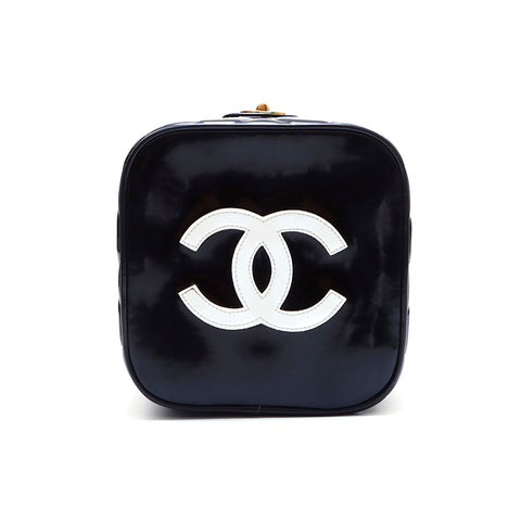 Chanel Chanel Coco Mark Eitelkeit Eipfel mit Spiegel Turnlock Handtasche Schwarz WS4411