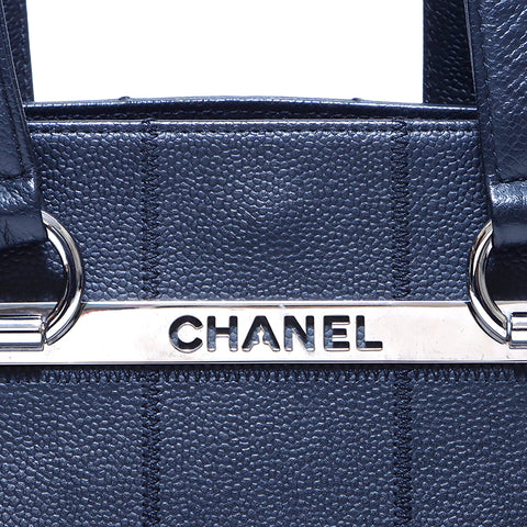 シャネル CHANEL キャビアスキン チョコバー10番台 ショルダーバッグ ブラック WS4435