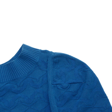 Chanel Knit Coco Button Cardigan VINTAGE Used Classic Blue WS4467