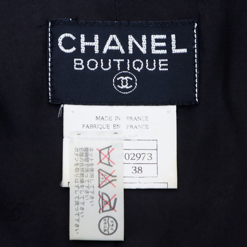 Chanel Gripore Button Velour 96A Short Shirt Black WS4476
