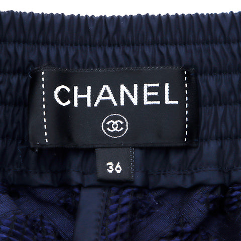 Chanel Chanel 2003 Größe: 36 Trackhosen, All-Over-Muster, Matelasse, Seitenabzweigung, Hosen, Marine, WS4515