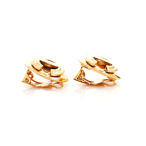 Chanel Coco Mark 1994 Earrings GP Gold WS4549