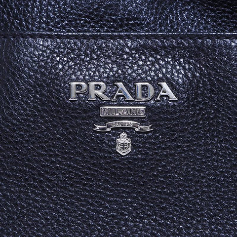 PRADA 2WAY Handbag Leather Black WS4579