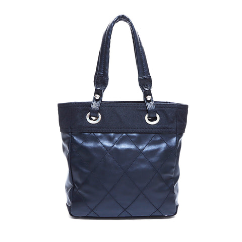 シャネル CHANEL パリビアビッツ PM Paris Biarritz シルバー金具 ハンドバッグ ココマーク レザー PVC トートバッグ ブラック WS4588