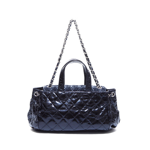 シャネル CHANEL ポーロベロー チェーン ショルダーバッグ ハンドバッグ シルバー金具 ココマーク 12番台 2008-2009 ツイード ハンドバッグ ブラック WS4590