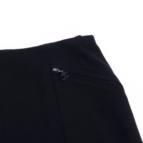 Chanel Wool Suit Skirt Size:38 2002 Setup Black WS4638