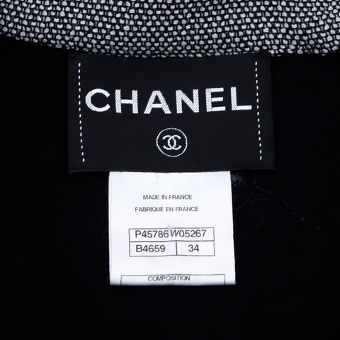 Chanel Coco Mark Zip Cotton Blouson Andere Tops schwarz x Weiß WS4646