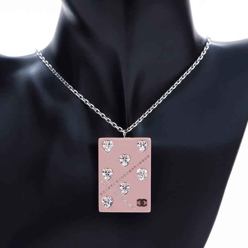 シャネル CHANEL ラインストーン ココマーク プレート ネックレス