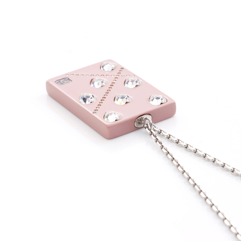 シャネル CHANEL ラインストーン ココマーク プレート ネックレス