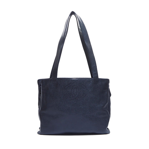 香奈儿鱼子酱皮肤可可标记6号手提袋黑色WS4702