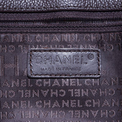 シャネル CHANEL キャビアスキン CHANEL チョコバー 9番台 トートバッグ ブラウン WS4704