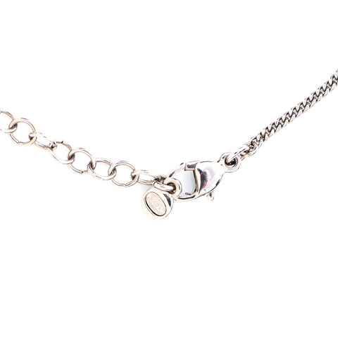 Chanel Coco Mark Rhinestone 09V Necklace Silver WS4719