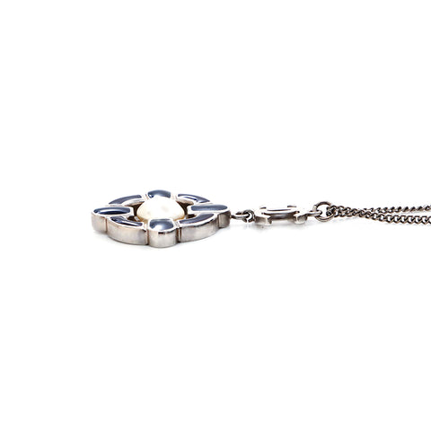 Chanel Coco Mark Pearl B14 Collier Silver WS4720